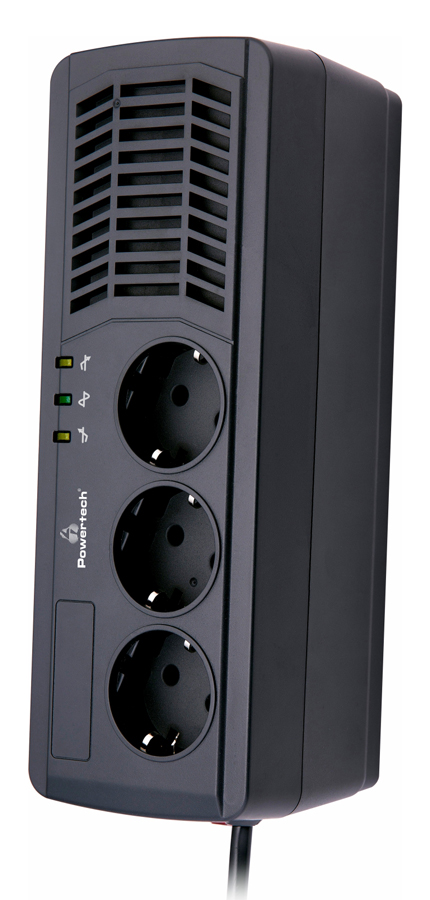 POWERTECH σταθεροποιητής ρεύματος 1000VA/500W, 3x schuko PT-AVR1000I