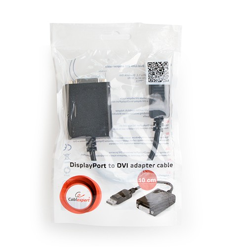 Cablexpert DisplayPort v.1.2 to Dual-Link DVI adapter cable black A-DPM-DVIF-03