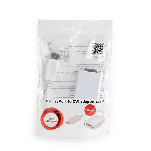 Cablexpert DisplayPort v.1.2 to Dual-Link DVI adapter cable white A-DPM-DVIF-03-W