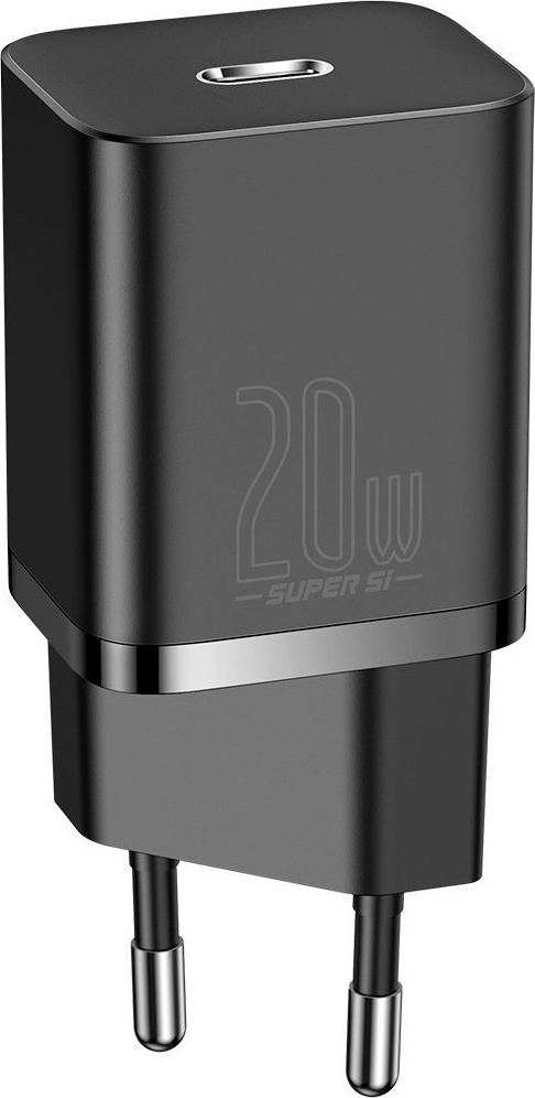 Baseus Travel Charger set Super Si 1C QC (With Simple Wisdom Cable Type-C to Lightning 1m) 20W EU Black (TZCCSUP-B01) (BASTZCCSUP-B01)
