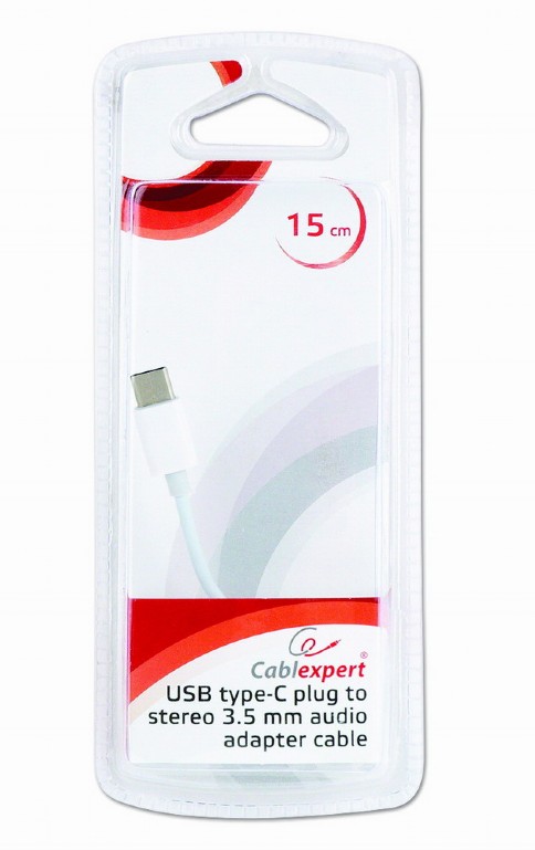 Cablexpert USB Type-C Plug to Stereo 3.5mm Audio Adapter Cable White CCA-UC3.5F-01-W