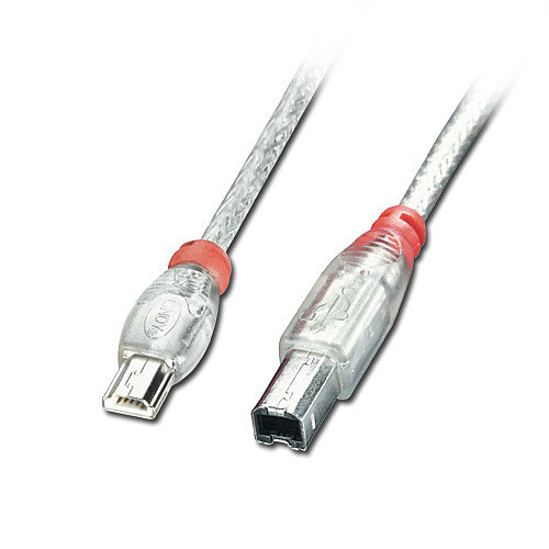 Lindy USB OTG Cable - Transparent, Type Mini-A to Type B, 2m - 31629