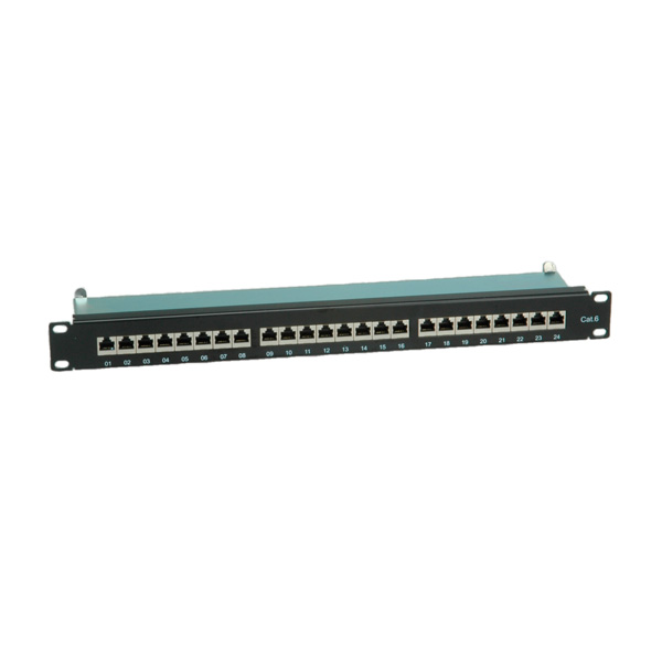 VALUE Cat.6 (Class E) 19" Patch Panel 24 Ports STP black 26.99.0353