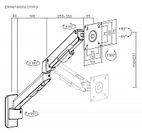 BRATECK επιτοίχια βάση οθόνης 17-32, έως 9kg LDA113-112