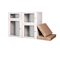 Steel Επίτοιχη καμπίνα 9U με βάθος 600mm Flat Pack LIGHT GREY