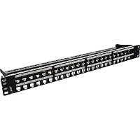 InLine® Patch Panel 19 1U 48-door, for RJ45 Snap-In Keystone, black