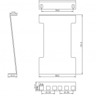 VALUE 19 Rack Depth Extender, 2 pcs, 2U, metal, 151.5mm