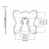 Brateck Επίτοιχη Βάση 23-42 MAXVESA:200 25kg KM20-22F