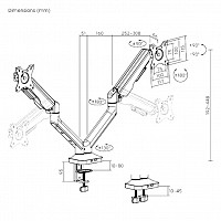 Brateck Βάση Γραφείου για 2 Οθόνες 17-32 LDT97-C024E