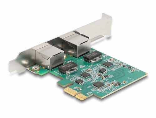 Delock PCI Express x1 Card to 2 x RJ45 2.5 Gigabit LAN RTL8125 88101