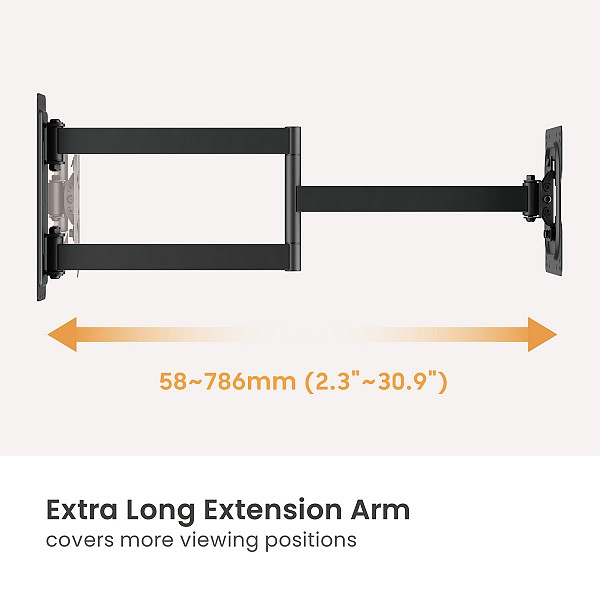 BRATECK επιτοίχια βάση τηλεόρασης 23-43, έως 50kg, full motion LPA95-223L