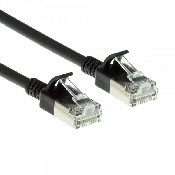 ACT U/FTP 0.25m Cat6a Μαυρο Slim LSZH