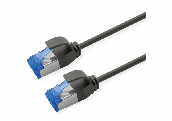 Roline SFTP 2m Cat6a Μαύρο Slim poe 15.4W Pimf LSZH