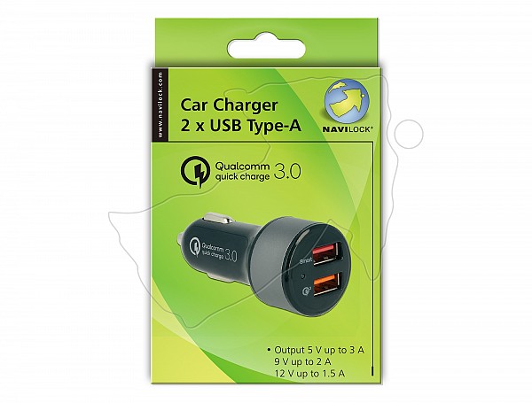 Delock CHARGING Adapter CAR 2 x USB Type-A Quick Charge 3.0