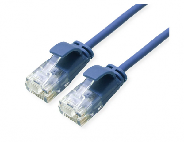 ROLINE GREEN UTP Data Center Patch Cord Cat.6A (Class EA), LSOH, Slim, blue, 0.5 m