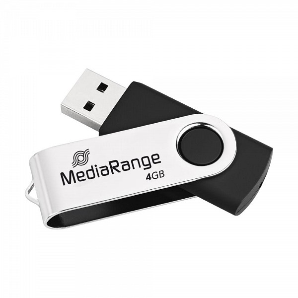 MediaRange USB 2.0 Flash Drive 4GB (Black/Silver) MR907