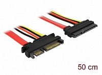 Delock SATA Cable 6 Gb/s 22 pin plug > SATA 22 pin (5 V + 12 V) 50cm 84361
