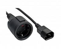 InLine® Power Cable C14 plug to German Type F socket black 0.5m 16659K