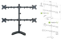 Techly ΒΡΑΧΙΟΝΑΣ ΓΡΑΦΕΙΟΥ ΓΙΑ 4 ΟΘΟΝΕΣ (4Χ10Kgr) ΚΑΘΗΜΕΝΗ 13-27 ICA-LCD-2540
