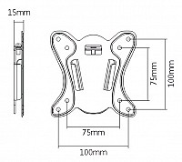 BRATECK Επιτοίχια βαση 13-27 σταθερή 25kg MAXVESA:100 KM20-11F