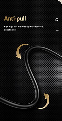 USAMS earphones με μικρόφωνο US-SJ482, Type-C, 10mm, 1.2m, μαύρα HSEP4301