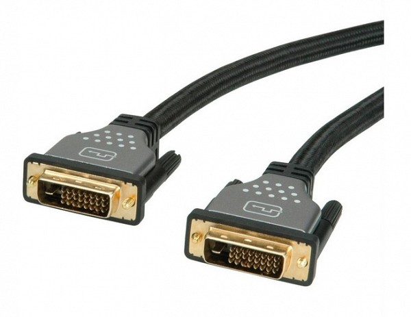 Roline DVI CABLE M/M (24+1) Dual Link black /silver 1m 11.04.5860