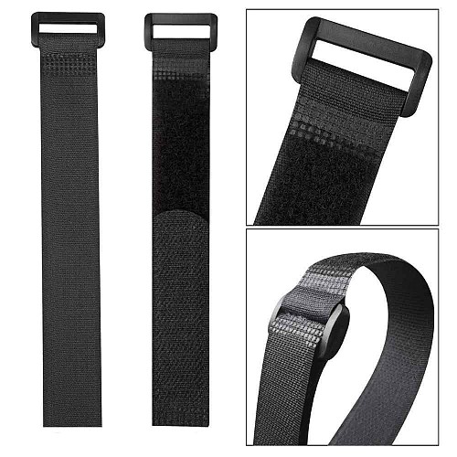 POWERTECH ιμάντας τύπου velcro TIES-026, 45x2cm, μαύρος, 10τμχ TIES-026
