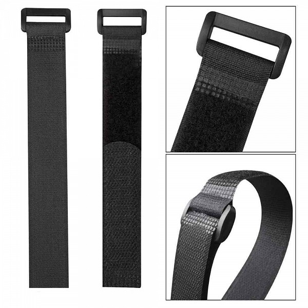 POWERTECH ιμάντας τύπου velcro TIES-026, 45x2cm, μαύρος, 10τμχ TIES-026