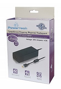 POWERTECH τροφοδοτικό laptop για LENOVO, 90 watt, 20V - 4.5A PT-118