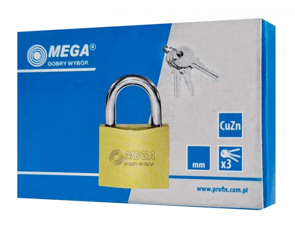 MEGA λουκέτο ασφαλείας 24250, 3x κλειδιά, μεταλλικό, 50mm PR-24250