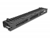 DELOCK cable management 67022 για rack 19/1U, 3 ανοίγματα, μαύρο 67022