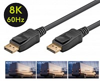 GOOBAY καλώδιο DisplayPort 61696, 8K/60Hz, 32.4 Gbit/s, 1m, μαύρο 61696