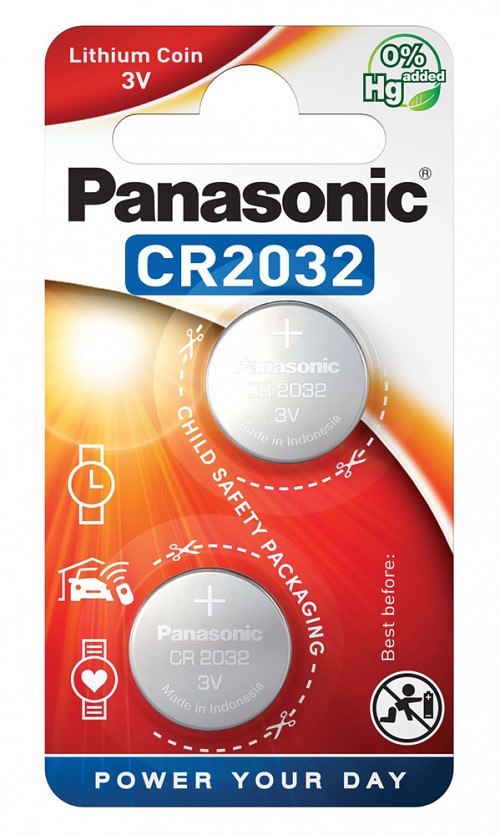 PANASONIC μπαταρία λιθίου, CR2032, 3V, 2τμχ 5025232060689