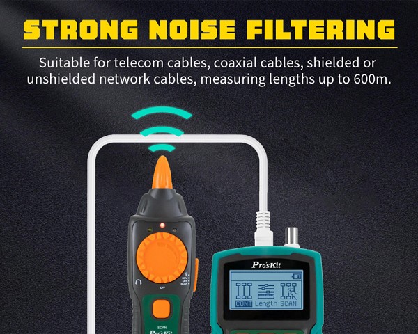 PROSKIT tester καλωδίων δικτύου MT-7071N για RJ45/11/12 & BNC MT-7071N