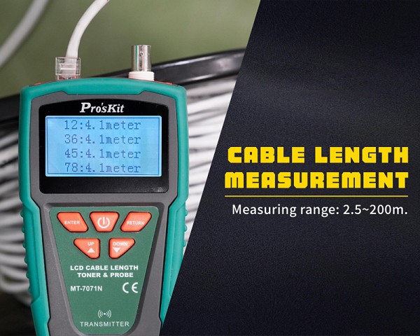 PROSKIT tester καλωδίων δικτύου MT-7071N για RJ45/11/12 & BNC MT-7071N
