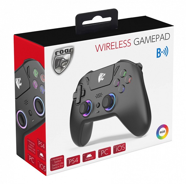ROAR ασύρματο gamepad Switch/PS4/PC/iOS/Android, Bluetooth, μαύρο RR-0023