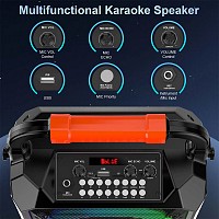 JYX φορητό ηχείο με 2x μικρόφωνα, 15W, 3000mah, LED, μαύρο JYX-T17-T
