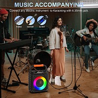 JYX φορητό ηχείο με 2x μικρόφωνα, 15W, 3000mah, LED, μαύρο JYX-T17-T