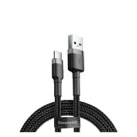 Baseus Type-C Cafule Cable 2A 2m Gray + Black CATKLF-CG1