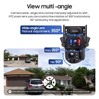 SECTEC smart ηλιακή κάμερα ST-598-6M-4G-20W-EU, 3MP dual lens, 20x zoom, 4G, SD, PTZ ST-598-6M-4G-20W-EU