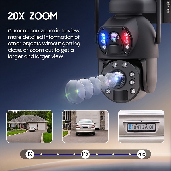 SECTEC smart ηλιακή κάμερα ST-598-6M-4G-20W-EU, 3MP dual lens, 20x zoom, 4G, SD, PTZ ST-598-6M-4G-20W-EU