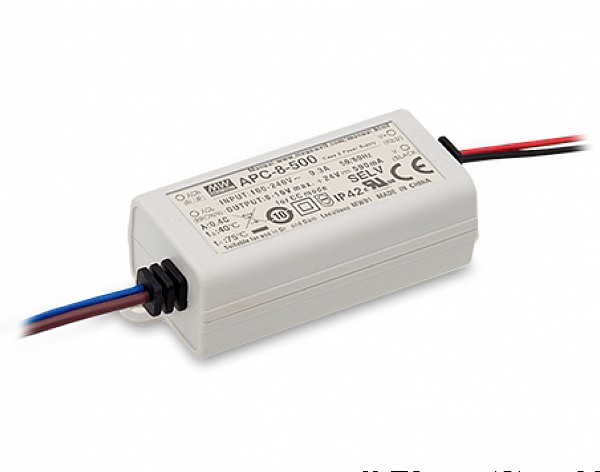 ΤΡΟΦΟΔΟΤΙΚΟ LED 8W/8-16VDC/500mA IP42 APC-8-500 MEAN WELL