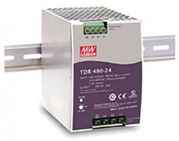 ΤΡΟΦΟΔΟΤΙΚΟ ΡΑΓΑΣ 480W/24VDC/20A PFC SLIM 2Φ, 3Φ TDR-480-24 MEAN WELL