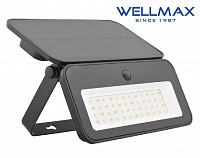 ΠΡΟΒΟΛΕΑΣ LED 8W 3.7V/2.6Ah 3000K/4000K/6500K ΜΕ SOLAR PANEL ΚΑΙ ΑΝΙΧΝΕΥΤΗ ΚΙΝΗΣΗΣ IP65 WELLMAX