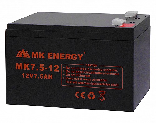 ΜΠΑΤΑΡΙΑ ΜΟΛΥΒΔΟΥ ΚΛΕΙΣΤΟΥ ΤΥΠΟΥ 12V/7.5Ah MK7.5-12 MKE
