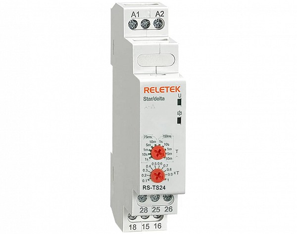 ΧΡΟΝΙΚΟ RELAY ΡΑΓΑΣ ΑΣΤΕΡΑ-ΤΡΙΓΩΝΟΥ 2NO 12-240VAC/DC RS-TS24 RELETEK