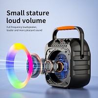 JYX φορητό ηχείο με 2x μικρόφωνα, 20W, 4000mah, LED, μαύρο JYX-T26-T