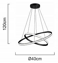 POWERTECH LED φωτιστικό οροφής PT-1525, 25W, 4000K, Φ40x120cm, μαύρο PT-1525