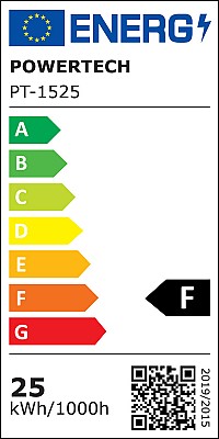 POWERTECH LED φωτιστικό οροφής PT-1525, 25W, 4000K, Φ40x120cm, μαύρο PT-1525
