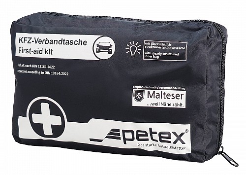 PETEX kit πρώτων βοηθειών για οχήματα, DIN 13164-2022, μαύρο 43930004
